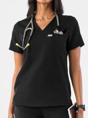 Figs Women Black Scrub Top